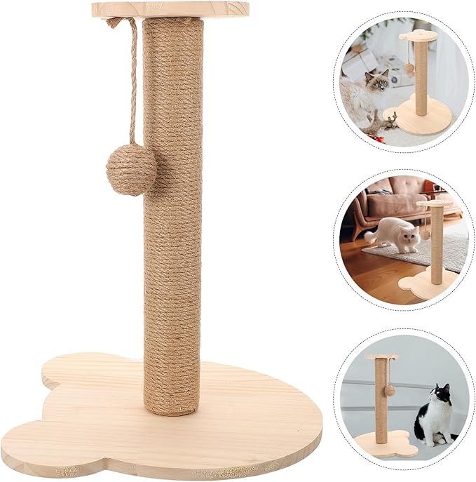 BESPORTBLE Sisal Cat Scratching Post and Vertical Cat Climber with Wear-Resistant Pole for Indoor Kitten Play and Exercise