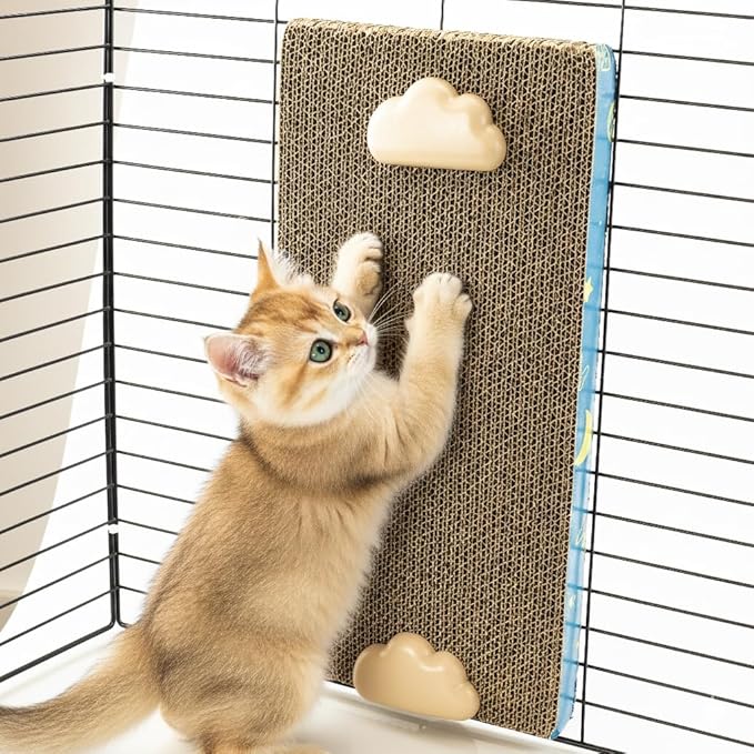 Cat Scratching Post for Cage, Cage Wall Mounted Cat Scratcher, Cardboard Scratcher, SCRC-40X30