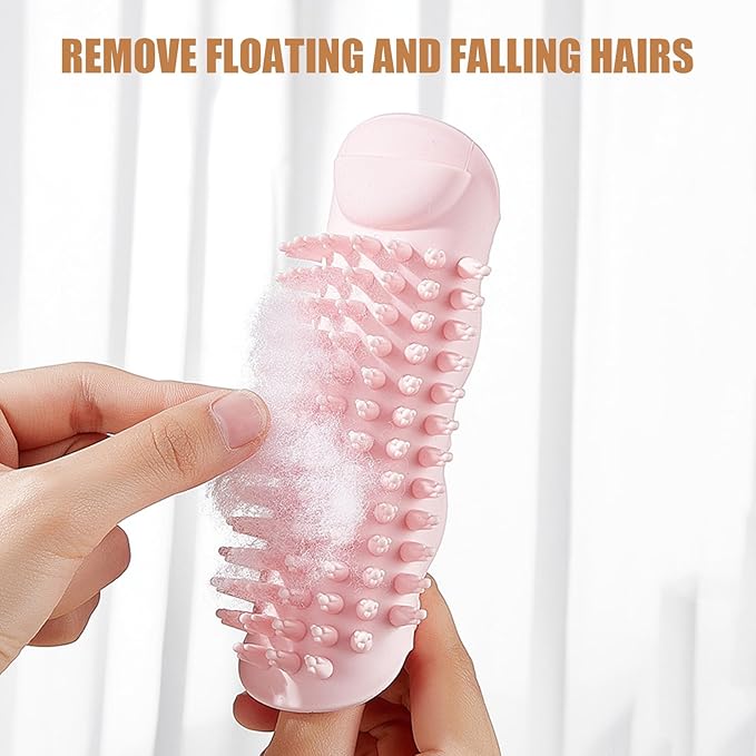 Cat Massager, Wall Corner Groomers Soft Grooming Brush, Soft Cat Corner Scratcher Self Grooming Massage Combs, Cat Self Groomer for Kitten Puppy (powdered)