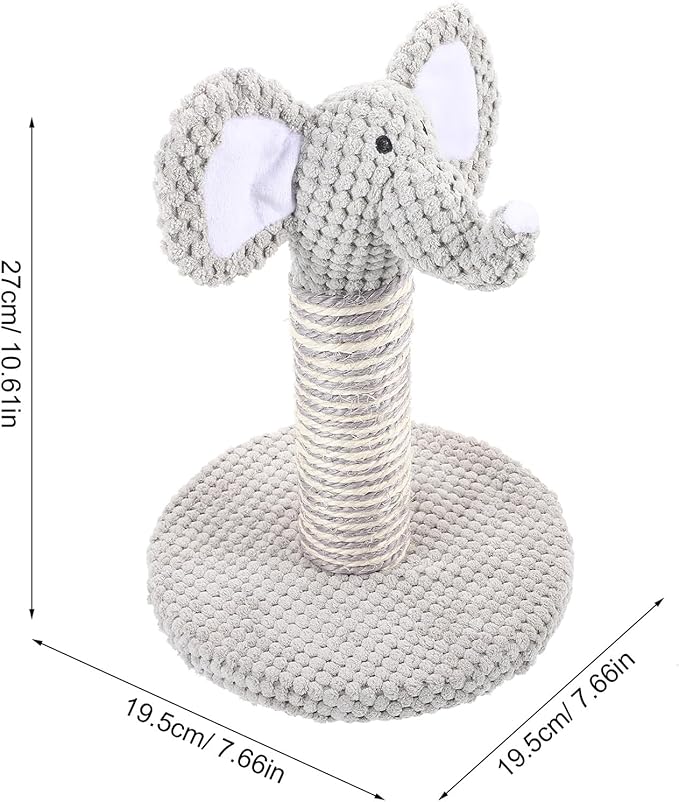 Cat Scratching Post Elephant Design Wear-Resistant Scratching Pole Small Size Kitten Scratcher Indoor Cat Activity Furniture