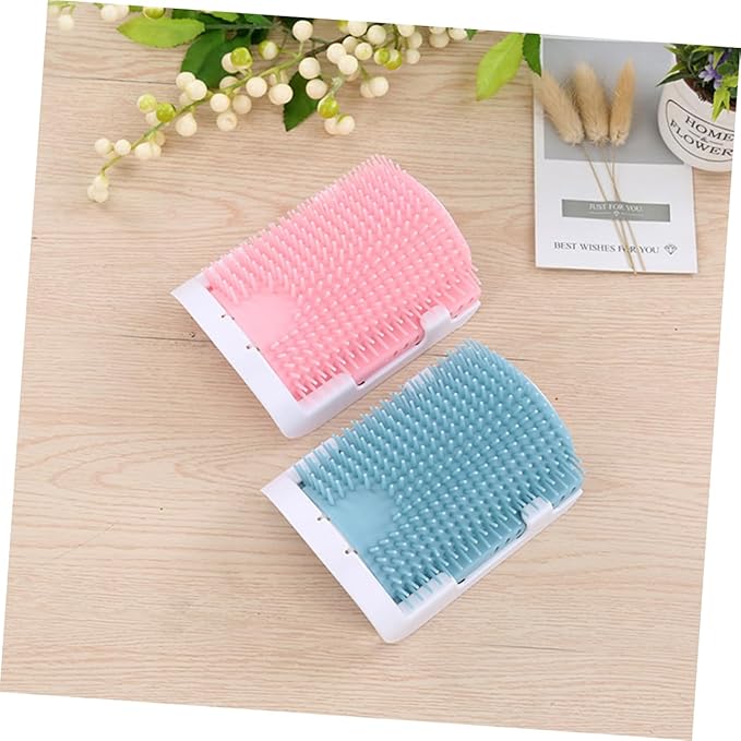 Milisten Cat Rubbing Brush Cat Self Grooming Brush Supplies Massage Self Pet Products Blue