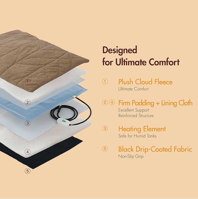 Dog Heating Pad (56"x40") - Waterproof Electric Heated Mat & Pet Bed for Indoor and Outdoor Use, Chew Resistant Cord, Machine Washable Cover with Wheat Pattern Quilting, for Cats and Pets