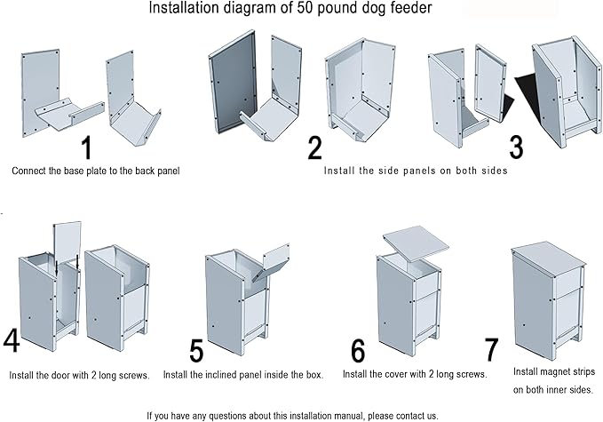 Dog Food Feeder for Kibble - (Stainless Steel Natural Color Anti-Corrosion) - Automatic Food Dispenser Gravity Self Feeding Outdoor for Medium, Large Dog Breedss - 50Lbs New Upgrade