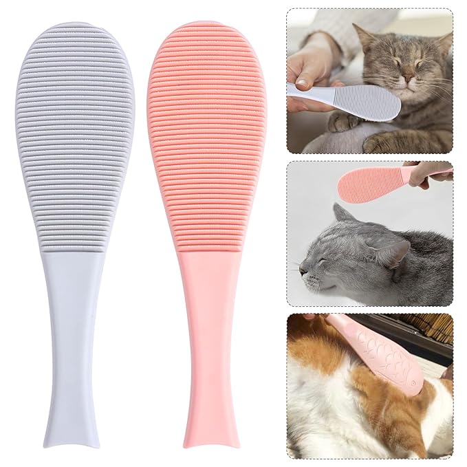 KESYOO 2Pcs Cat Tongue Combs Cat Grooming Massage Brush Dual Sided Slicker Brush for Shedding Control for Cats Head Neck and Care