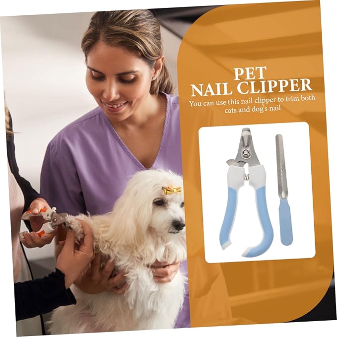 1set Portable Pet Nail Clipper Nail File Ergonomic Design for Easy Use Lightweight and Non- Handle for Comfortable Grooming