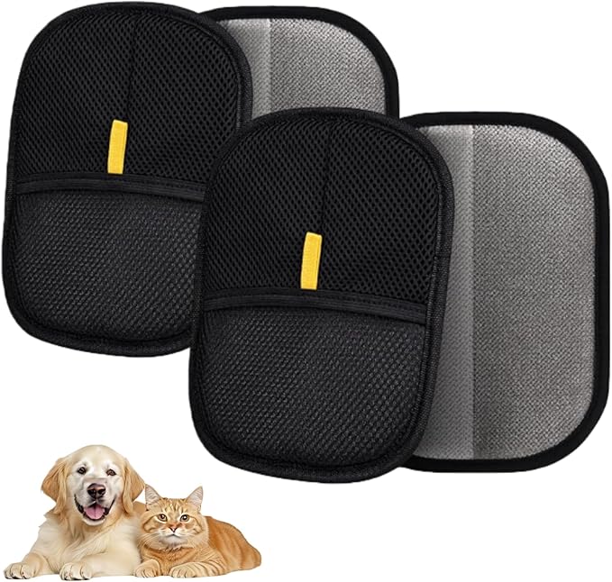 Skyflex Electrostatic Pet Hair Gloves for Indoor Cleaning Reusable Pet Hair Remover Tool for Clothing Couch Furniture Carpet Car Seat (4PCS)