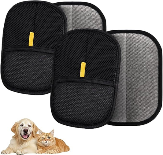 Skyflex Electrostatic Pet Hair Gloves for Indoor Cleaning Reusable Pet Hair Remover Tool for Clothing Couch Furniture Carpet Car Seat (4PCS)