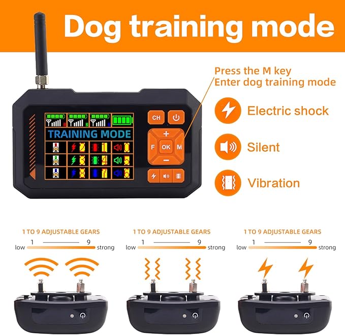 pet Electric Fence,Dog Wireless Electric Fence System,GPS Smart Remote Training Collar Function 2000ft Adjustable Range Waterproof Rechargeable Batteries （Cats Cannot use it.）