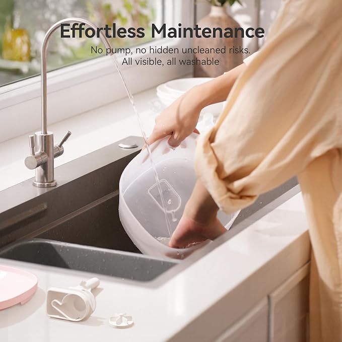 Cheerble Pumpless Cat Water Fountain, 2L/67oz Automatic Pet Fountain, Elfin E1 Lite Cat Fountain for Drinking, MagDrive™ Technology, Continuous Flow Mode, BPA-Free (Pink, E1 Lite)
