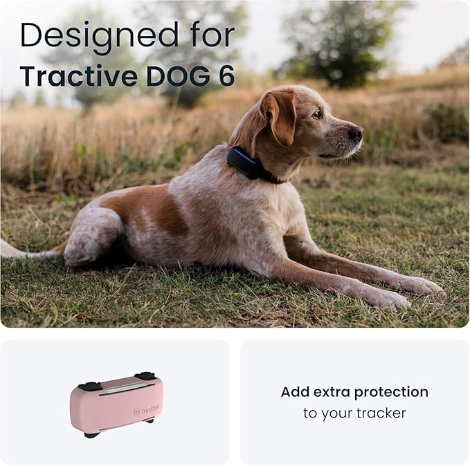 Tractive GPS Dog Tracker (2025 Release) Real-time Pet Location Tracker | Health & Wellness Alerts | Virtual Fence for Dogs | Bark Monitoring (Mint w/Pink Cover)