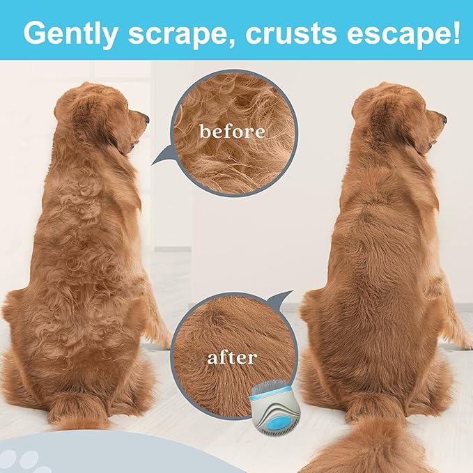 Dogs & Cats Grooming Flea Comb, Stainless Steel Pet Comb with Round Teeth for Matted Hair, Eye Booger Tear Stain Remover Tool for Small Large Dogs Pet Supplies