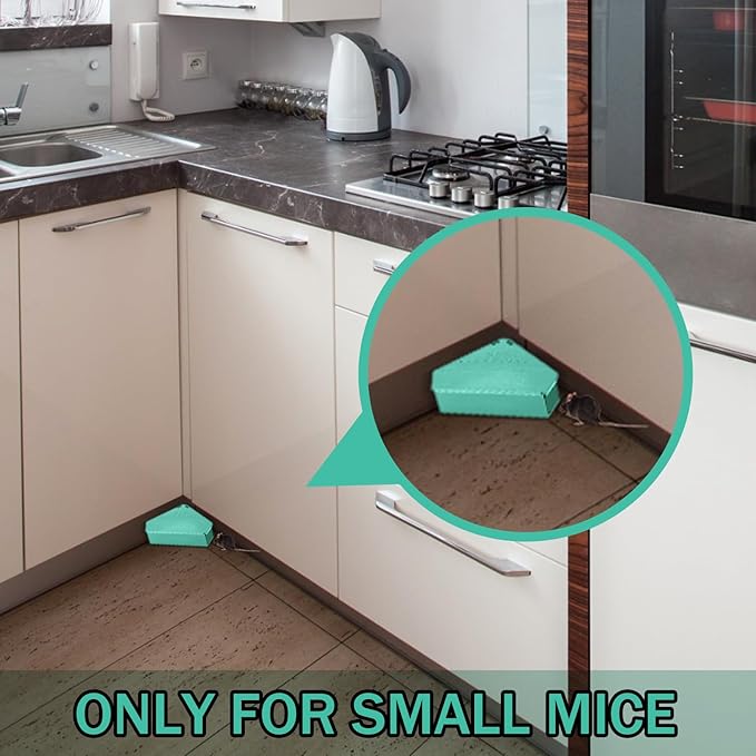 Qualirey Mice Station with Key Triangle Mouse Station Reusable Rodent Trap Box, Keeps Children and Pets Safe Indoor & Outdoor Suitable for Small Mice(Blue,36 Pcs)