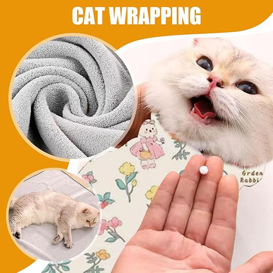 Cat Nail Clippers Wrap - Anti-Scratch Grooming Restraint, Adhesive Pet Holder, Comfortable Anti-Escape Swaddle, Soft Protective Cover | Cute Multi-Functional Wrap for Pet Lovers, Friends, Home