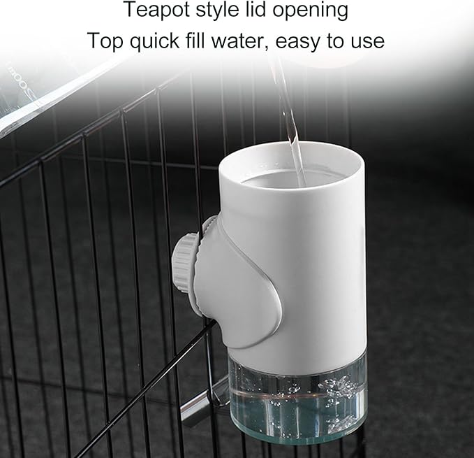 Semme Dog Bottle for Pet Supplies Automatic Dispenser for Dogs Small Animals Made of Food Grade Materials Prevents Dripping Easy to (Pearl White)