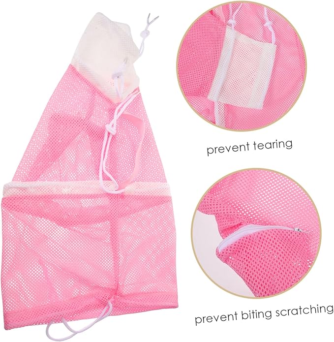 Multi Function Cat Grooming Bag for Bathing Nail Trimming Veterinary Care Durable Fast Dry Wear Resistant Mesh Pouch with Pull Rope Buckle Strap for Easy and Control