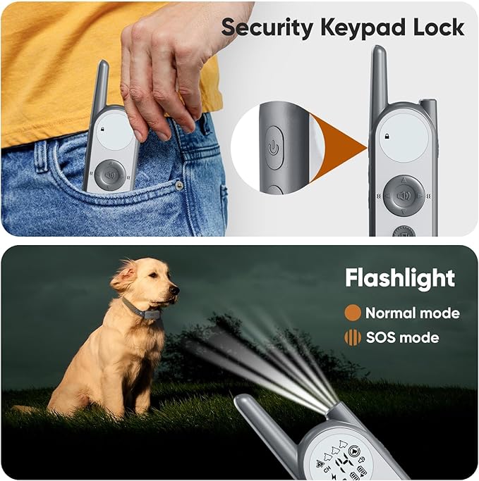 X3 Wireless Dog Fence Training Collar 2-in-1 (3500ft Fence) for Large/Medium/Small Dogs with 3 Training Modes,Rechargeable IPX7 Waterproo (Grey,only 1 Collar)
