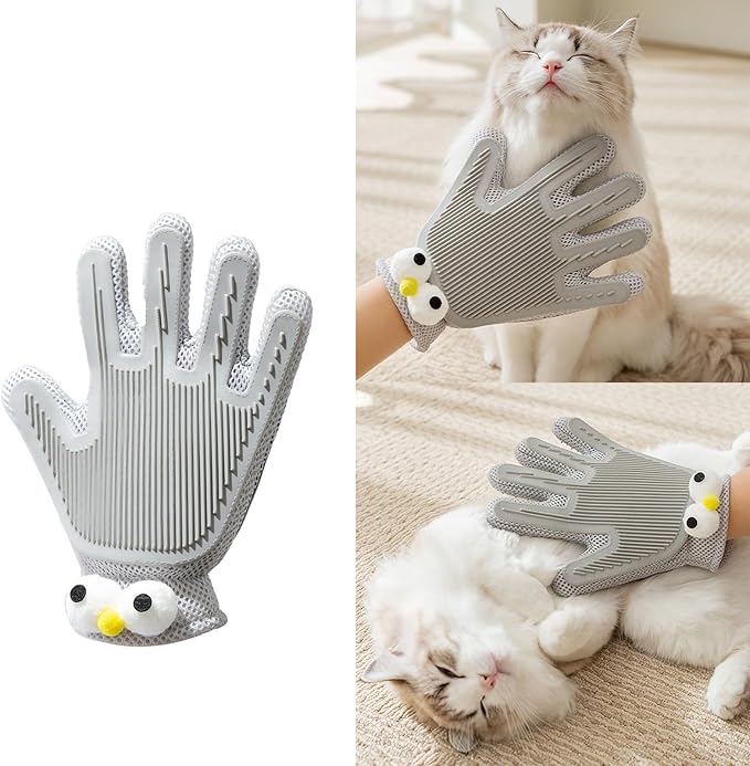 Double Sided Silicone Pet Grooming Glove for Efficient Hair Removal and Relaxing Massage on Cats and Dogs Cats Brush