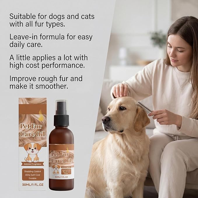 Pet Hair Oil, Gentle Care Aid, 4.06x1.18 Inches Groomers Tool, Professional Nourishing Device with Secure Grip, Compact Supply with Daily Use, Home Accessories for Office Bedroom Living Room and Study