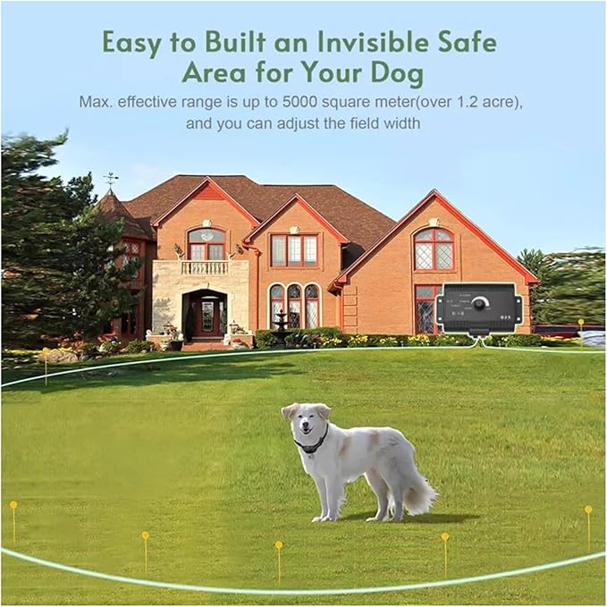 For2dogs, Underground Electric Dogs Fence, Correction Dogs Training Containment System, w/ 984 Ft Wire & Waterproof and Battery-Operated Training Collar, Covers up to 1.2 Acre, for All Dogs