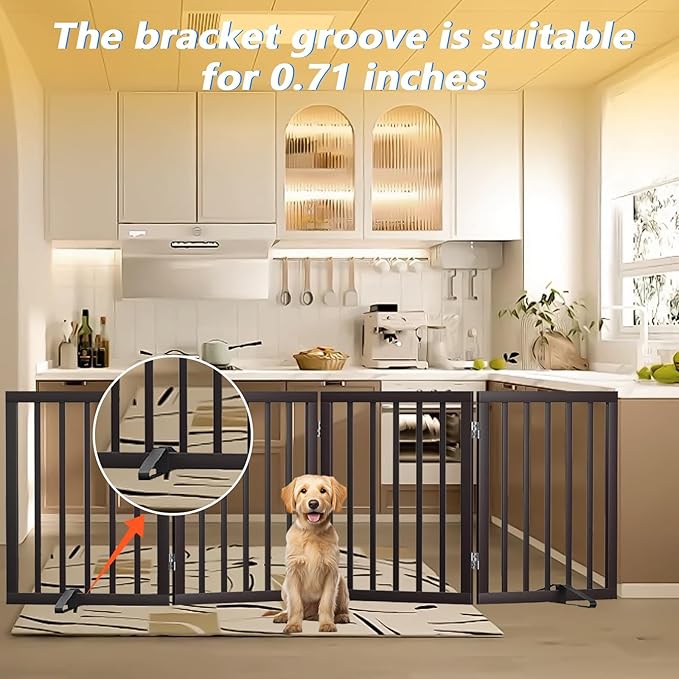 2-Pack Dog&Pet Gate Support Feet – Freestanding Dog Gates Stabilizer, Fit for Extra Wide Foldable Dog Gates, Wooden Fences, and Freestanding Panels – Easy to Install (Unadjustable)