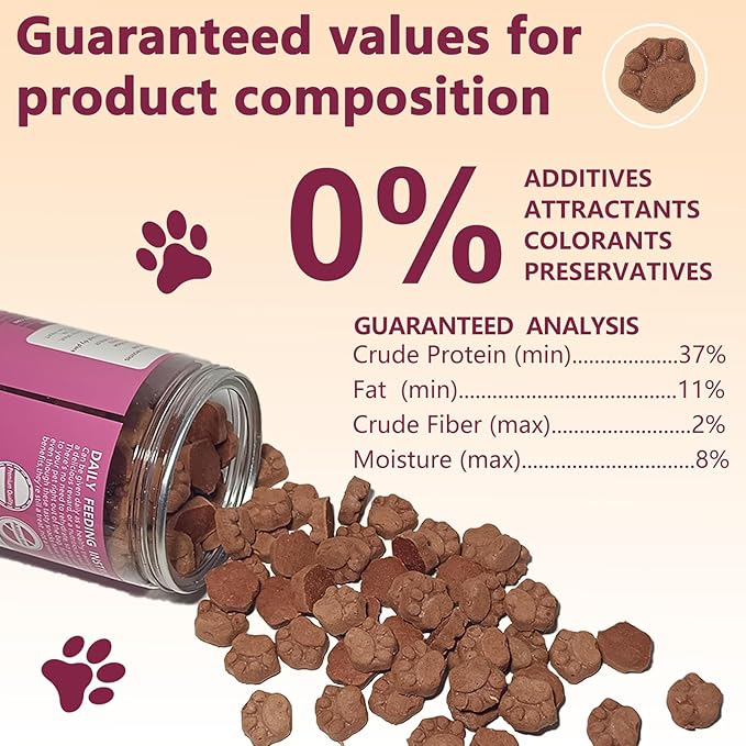 Freeze-Dried Dog & Cat Treats – Iron-Rich Rabbit Blood, High Protein Training Rewards, Grain Free Gluten Free Filler Free Healthy Pet Snacks 4.5 oz