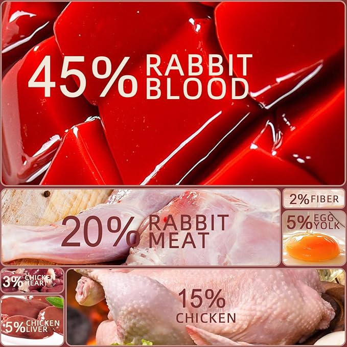 Freeze-Dried Rabbit Blood and Dogs Treat Pouch Bag,High Protein Freeze-Dried Pet Food for Dogs Cats,Supplemental Iron.Portable Pet Pocket Waist Clip Bag,ncludes Clip and Carabiner