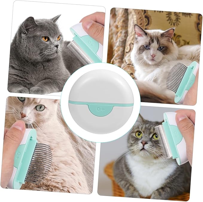Cat Hair Comb Mint Green Pet Grooming Brush for Long and Hair Cats Gentle Shedding Removal Detangling Massage Tool Portable Lightweight Design
