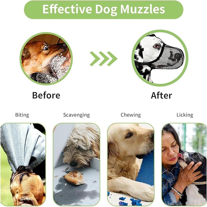 Muzzle for Large Sized Dog | Soft Anti-Bark Reflective - Anti-Bite Soft Muzzle for Dogs - for Small Medium Large Puppy Stop Scavenging Grooming Barking Vet Visit