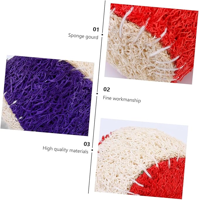 Hemoton 2pcs Pet Chew Natural Loofah Tennis Balls Sturdy Dog Chew for Puppy Training Interactive Dog Ball Chewing Supplies Random Color