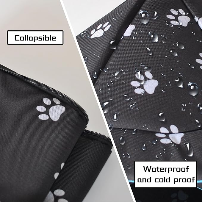 Stray Cats Shelter Cat Bed Weatherproof Foldable Kitten House Warm Feral Pet Cave for Outdoor Insulated Waterproof Thicken Tent Beds Shelter Home Indoor Small Dog Houses for Kitten Puppy(Black)