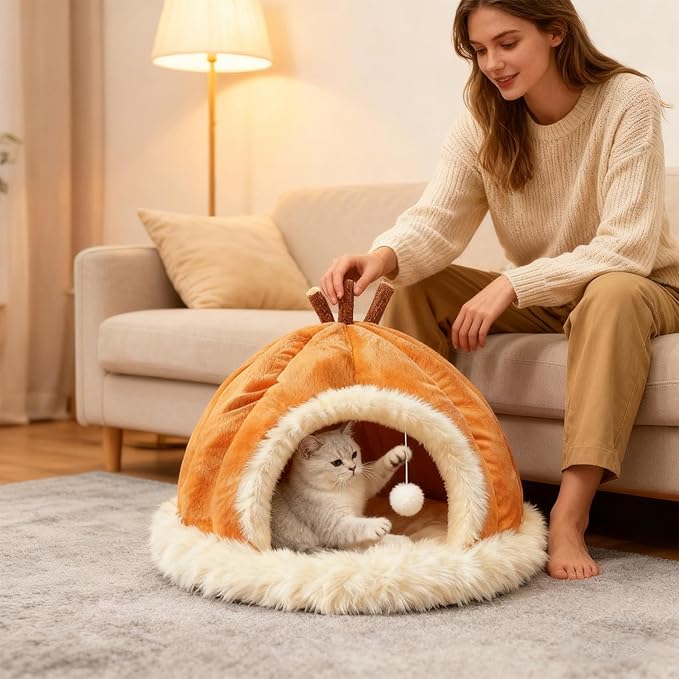 Washable Dog Bed, Soft Cat Shelter, Breathable Puppy Beds for Winter Comfort, Kitten Bed with Comfortable Padded Build, Pets Supplies Pet Shelter, Cat Cave for Small Animals Use