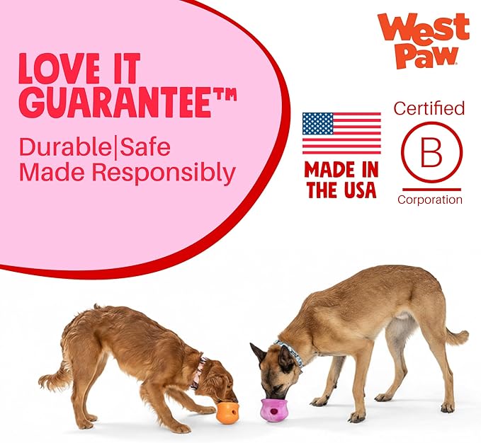 WEST PAW Zogoflex Toppl Interactive Treat Dispensing Puzzle Dog Toy for Mental Stimulation & Enrichment-Holds Kibble & Treats-Lickable, Freezable & Dishwasher Safe-Made in USA-Large-Candy Swirl