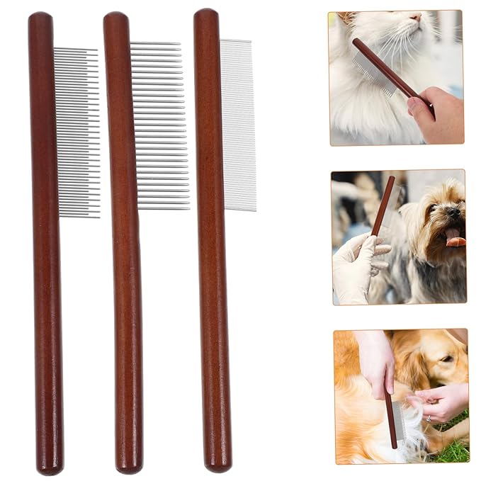 3pcs Wooden Pet Comb Dog Hair Flea Comb for Cats Cat Grooming Tools Dog Grooming Brush Tear Brush