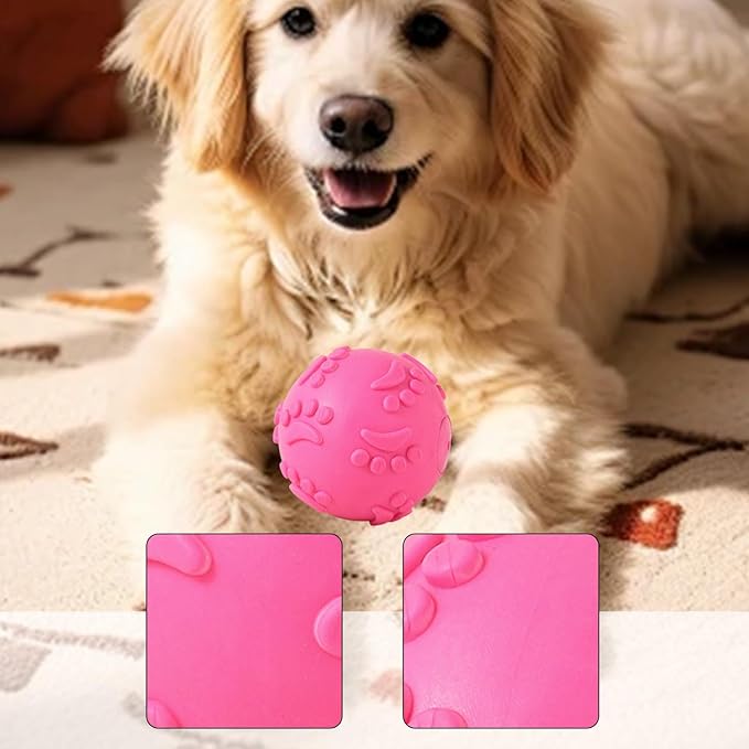 Squeaky Dog Toy, Pet Supplies, Squeaky Dog Ball, Chew Toy Ball for Pets, Rose Red