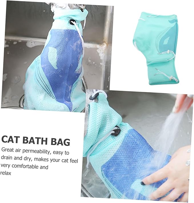 Kisangel Cat Grooming Bag Multi-Function Cat Bathing Bag for Easy Pet Washing and Comfortable Design for Stress Bathing Random Style