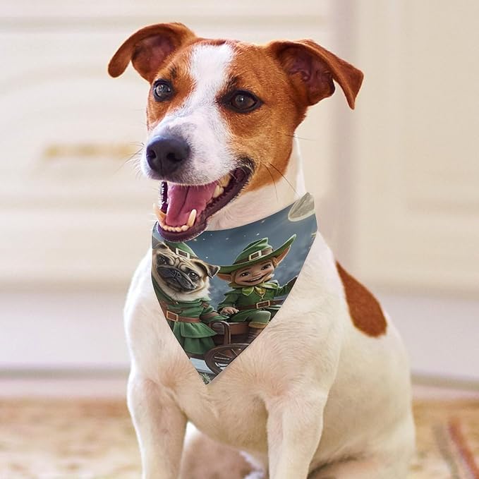 Dog Bandana Spring Pet Scarf Adjustable Triangle Dog Holding Pumpkin Lantern Printing Dog Bib Washable Polyester Puppy Bandana for Small Medium Large Dogs Cat Birthday Party Supplies