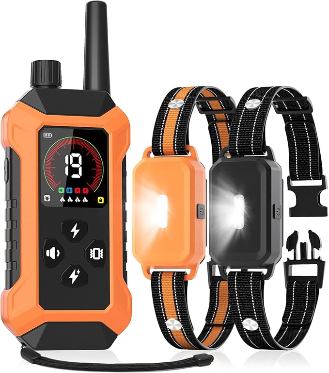 Shock Collar for Dogs 2 Pack (5–150Lbs), 4400FT Waterproof 2 Dog Training Collar with Remote Control 5 Training Modes Rechargeable Electric Dog Collar with Light, E collars for Small Medium Large Dogs