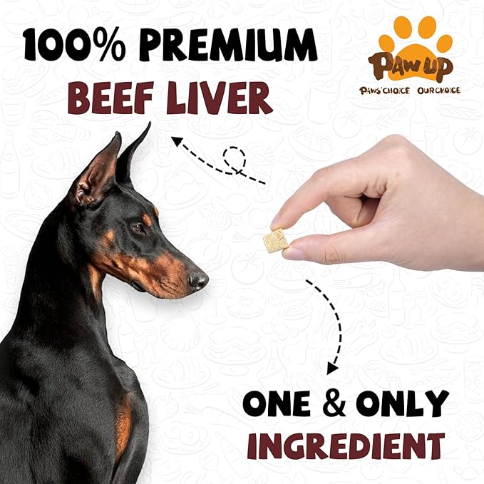 PAWUP Freeze-Dried Beef Liver Dog Treats, Single Ingredient, High Protein, All Natural, Bite-Sized Dog Treat Liver for Training Reward & Food Topper, 3.8 oz