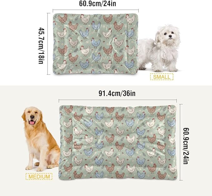Dog Bed for Crate Washable Pet Sleep Pad, Country Style Kennel Mat with Non-Slip Bottom, Soft Fluffy Supplies Pet for Dogs and Cats (36x24 inch)