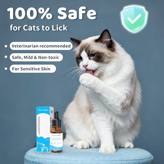 2PCS Concentrated Waterless Shampoo Essence with Pink Grooming Glove, No-Rinse & Lick-Safe Essence for Steam Brushes, Gentle Care for Cats/Kittens/Seniors, Manage Shedding & Freshness,0.34oz*2