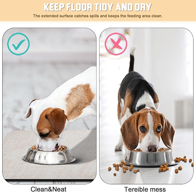 Dog Food Mat for Floors Waterproof Quick Dry Pet Placemat Cat Feeding Bowls Mats for Food and Water, Eco-Friendly Dog Accessories Diatomite Pets Supplies 16" X 24"