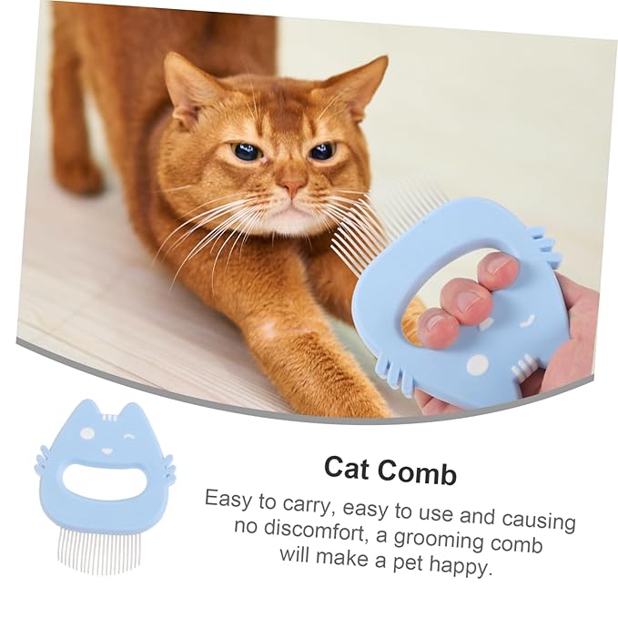PET Grooming Comb Set Silicone Handle Cat and Dog Hair Removal Brush Compact Deshedding Tool for Daily Use Multi-Function PET Grooming Supplies