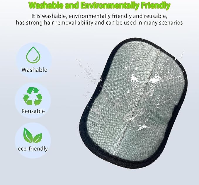 Pet Hair Removal Gloves, Dog Grooming Gloves&Cat Deshedding Gloves for Shedding Control, Electrostatic Hair Remover for Furniture, Couch, Car Seat, Reusable & Easy to Clean(Black 2Pcs)