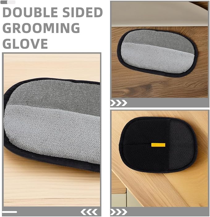 4pcs Pet Grooming Gloves Large Size Dual-Sided Hair Remover Mitts for Cats and Dogs Deshedding Brush Bathing Tool