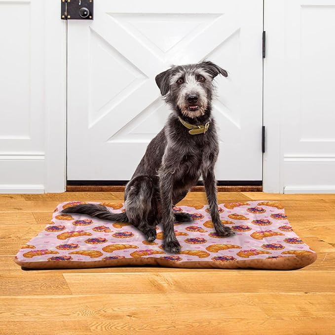 Dog Bed for Crate Washable Pet Sleep Pad, Dessert Kennel Mat with Non-Slip Bottom, Soft Fluffy Supplies Pet for Dogs and Cats (24x18 inch)