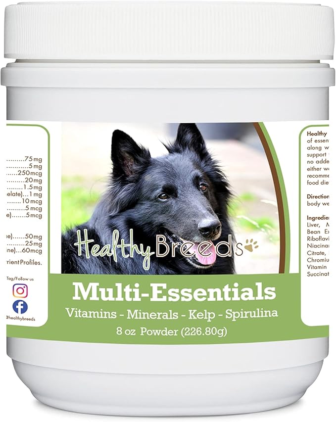 Healthy Breeds Belgian Sheepdog Multi-Essentials Powder for Dogs - an Ideal Supplement of Vitamins, Minerals & Antioxidants for Your Dog - 8 oz