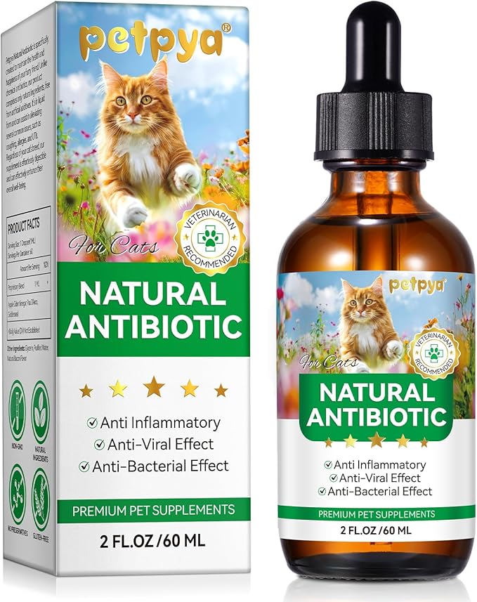 Antibiotics for Cats, Natural Antibiotic Drops Supports Immune & Allergy & Itch Relief, Vitamins Herbal Supplement, Pet Supplies Cats UTI Antibiotics, Chicken Flavor - 2 fl oz / 60ml