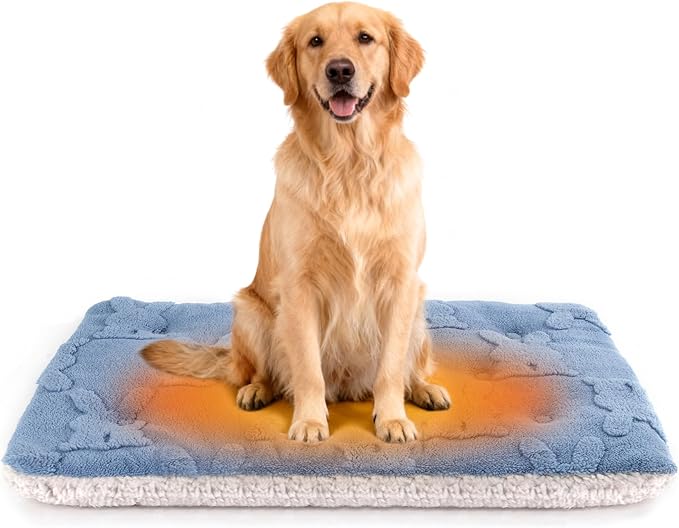 Self Warming Cat Bed, 28 X 22 Inch Reversible Two-Sided Use Self Heating Mat for Cats and Dogs, Washable Cat Warming Pad for Indoor Use, Cozy Flannel Base. (M - 28 X 22 Inch)