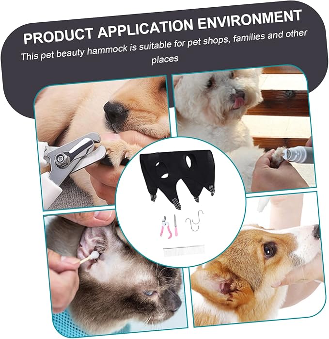 Milisten 1set Pet Grooming Hammock for Dogs and Cats Nail Trimming Helper Breathable Ergonomic Design Random Accessories Easy to Use and Wash