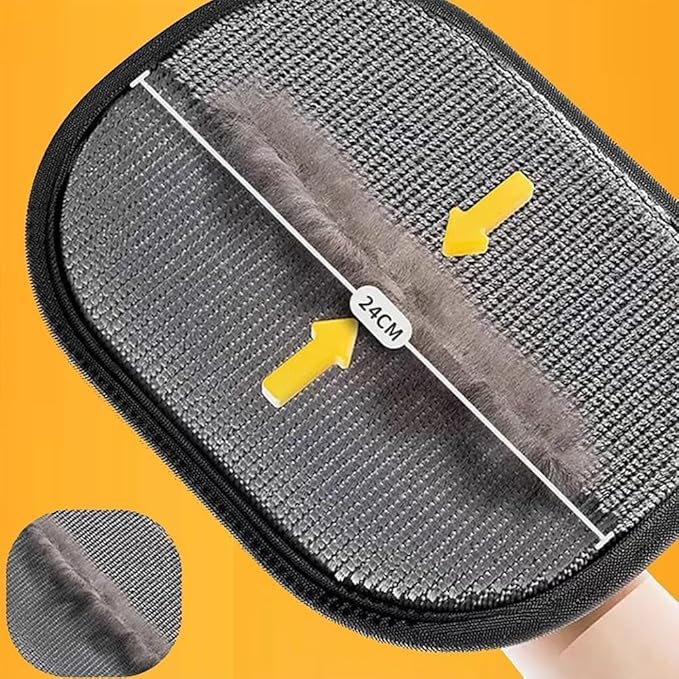 Pet Hair Remover Electrostatic Gloves, Pet Hair Remover Glove Washable, Reusable Cat Dog Grooming Mitt for Couch, Furniture, Carpet, Car Seat (Black+Yellow)